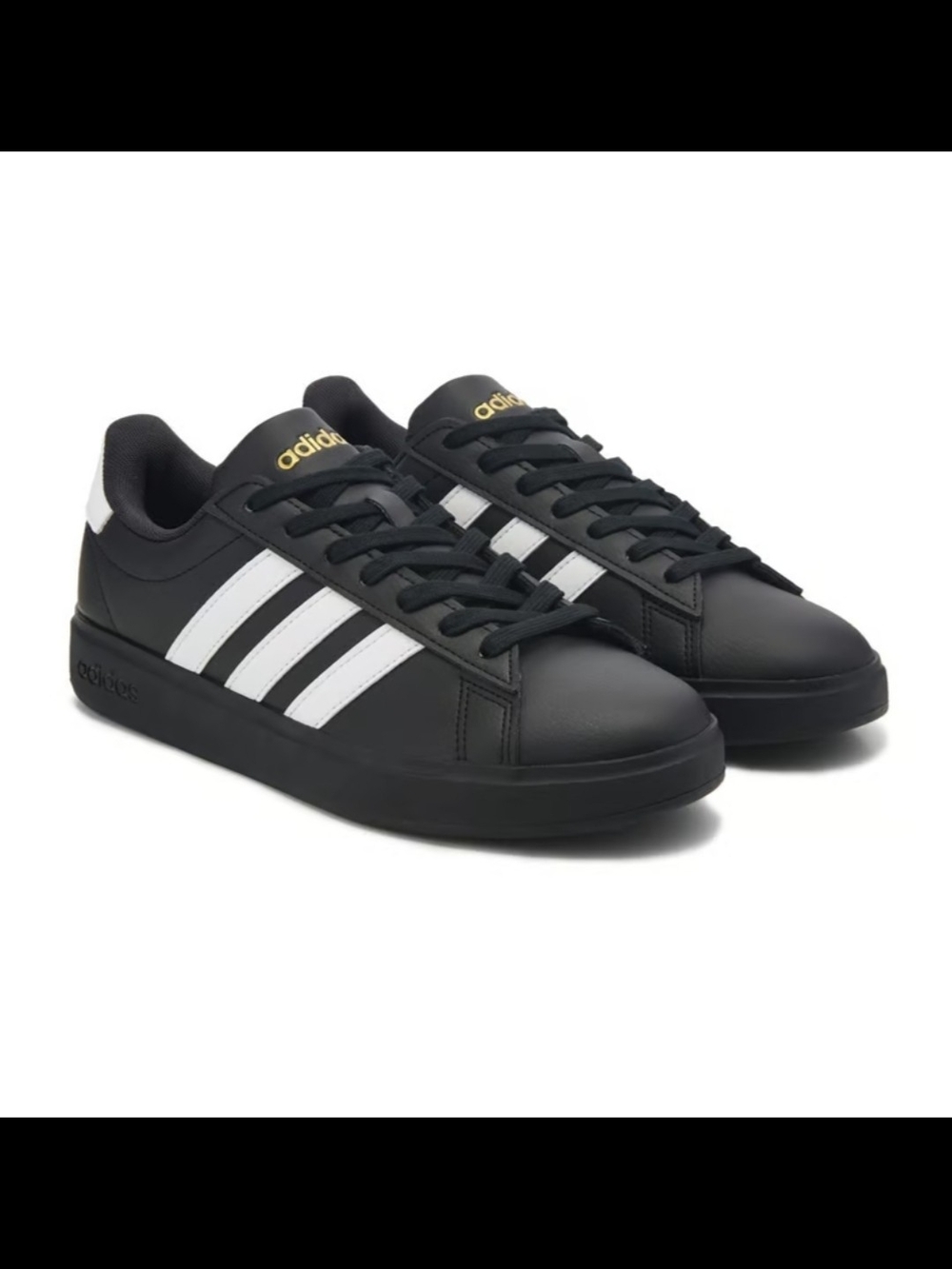 Adidas Black Sneakers with White Stripes